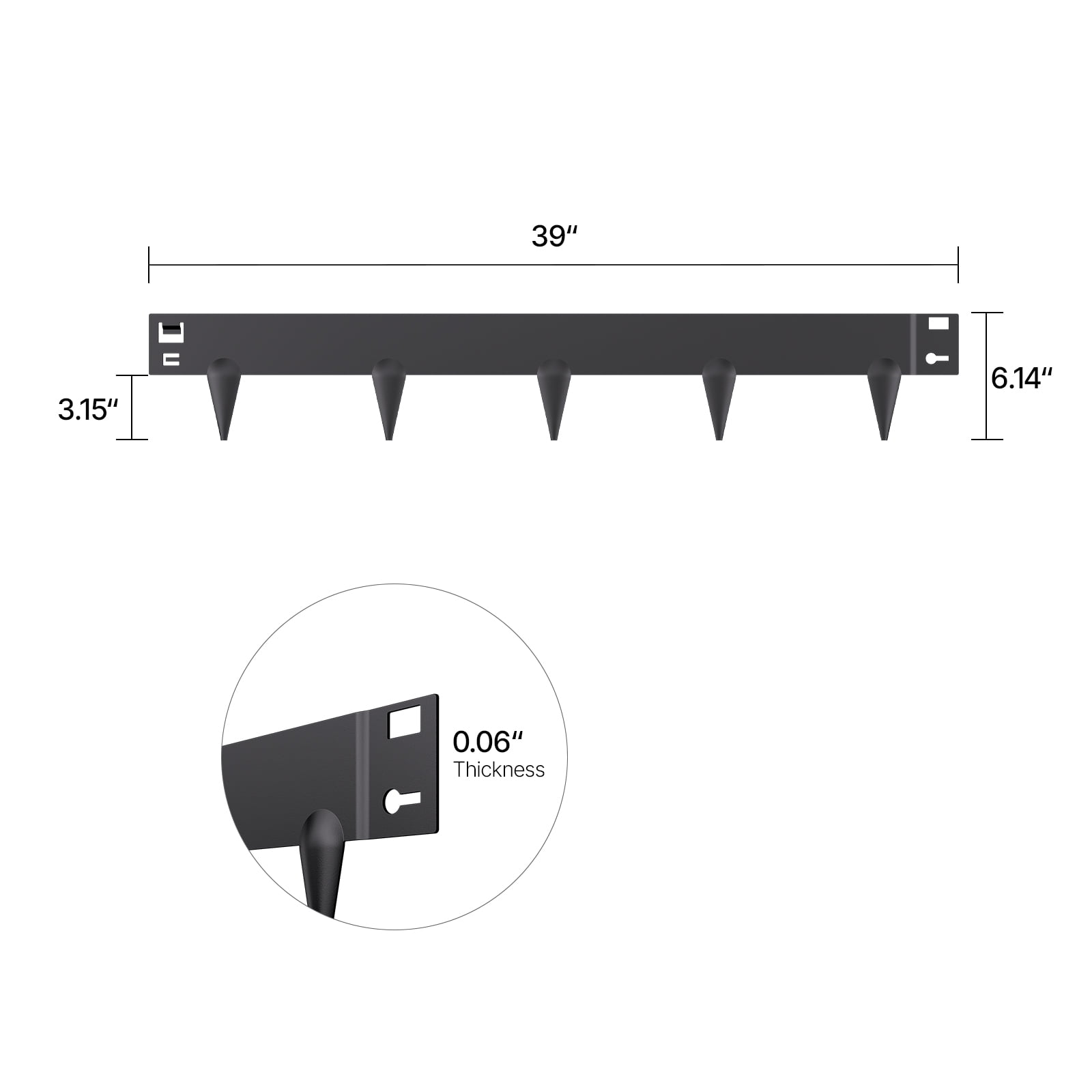 VEVOR Steel Landscape Edging, 5 Packs 39 x 3 in Rust-Resistant Metal Landscape Edging, Bendable Garden Edging Border, Heavy Duty Lawn Edging, Easy-to-Install, Flower Bed Yard Pathway Divider Black