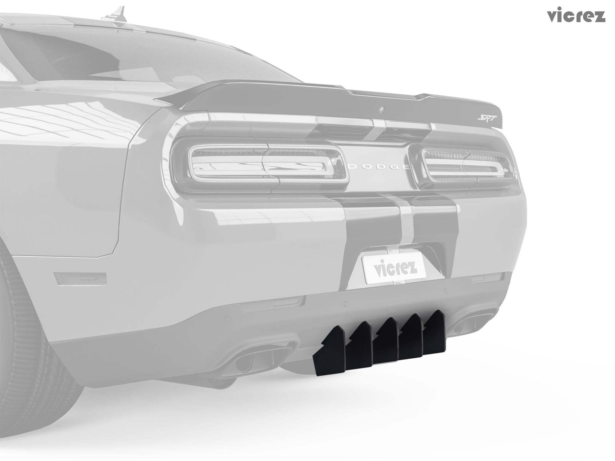 Vicrez Dodge Rear Diffuser Add-on LV Style vz101061 for Dodge Challenger SRT Hellcat 2015-2019 