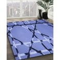 thumbnail image 3 of Ahgly Tapis d'Intérieur Lavable en Machine Carré Transitionnel Bleu Ciel, 7 Pieds Carré, 3 of 7