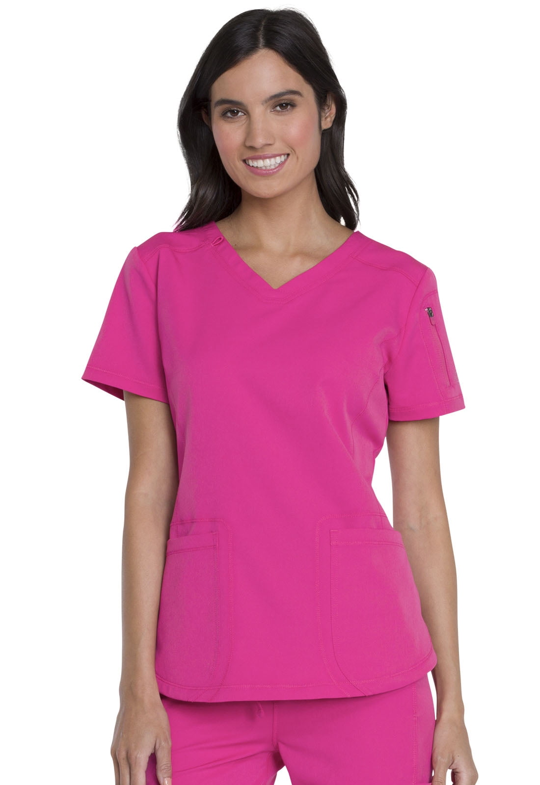 Dickies Dickies Dynamix Scrubs Top for Women VNeck DK730, XXS, Hot