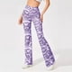 thumbnail image 4 of Liquidación ICHUANYI, pantalones de Yoga con estampado de ondas de agua de cintura alta para correr, informales, de verano para mujer, pantalones largos con corte de bota ICHUANYI WER2023082202579, 4 of 6