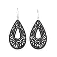 thumbnail image 3 of RSAMD Boho Hollow Out Wood Geometric Teardrop Dangle Earrings Women Unique Jewelry-Beige, 3 of 8