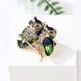 thumbnail image 5 of Teissuly Owl Brooch Brooch Retro Alloy Dripping Oil Diamond Brooch Pin Scarf Shawl Clip, 5 of 6