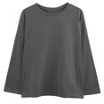 thumbnail image 4 of Camiseta de mujer Blusa suelta de manga larga de color sólido Blusa tipo sudadera, Gris oscuro, XL Monstrate AP001130-19, 4 of 7