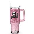 thumbnail image 2 of 40 Oz Halloween Tumbler with Handle, Lid and Straw, Halloween Ghostface Cup Horror Spooky Gifts for Women Girls, Halloween Cups for Adults, Pink, 2 of 7