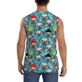 thumbnail image 4 of Fotbe Men's Christmas Hat Cute French Bulldog Print Men's Sleeveless Muscle Tank Tops Casual T-Shirts for Gym Workout Beach-XX-Large, 4 of 8