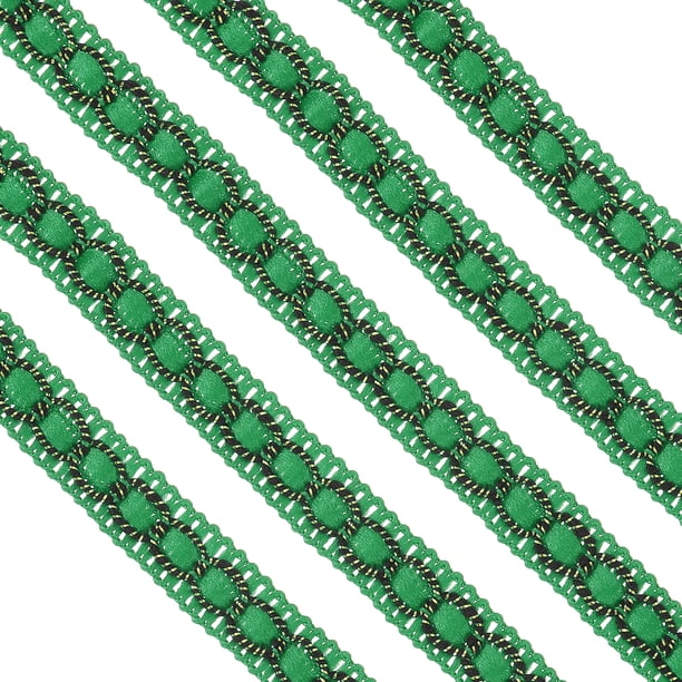 Cinta trenzada de 11 yardas, cinta de encaje trenzada de 0.7" de ancho para accesorios de costura de bricolaje, decoraciones para el hogar, Verde Navidad
