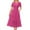 Hot Pink, variant on Annhoo Womens Cotton Summer Dresses V Neck Short Sleeve Hollow out Elastic Waisted Casual Travel Long Sundresses
