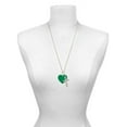 thumbnail image 3 of Delight Jewelry Acrylic 1" Green Heart Be Strong and Courageous Engraved Cross Zoey Necklace, 28", 3 of 4