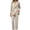 Khaki, variant on Vivianyo HD Women's Waist Tie Belted Lapel Blazer Pant Sets, Wrap Front Long Sleeve Suit Straight Leg Trouser Two Piece Outfits for Women, Women's Khaki, Sizes M-5XL