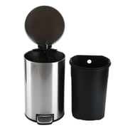 Better Homes & Gardens 3.1 Gallon Small Stainless Steel Bathroom Step Trash Can with Soft-Close Lid, Silver