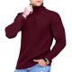 thumbnail image 2 of Camisa de punto de cuello alto informal de manga larga con cuello alto para hombre de invierno, 2 of 6