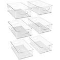 thumbnail image 4 of Sorbus Clear Plastic Fridge Organization Bin 6-Pack Set, Stackable with Handles, 4 of 7