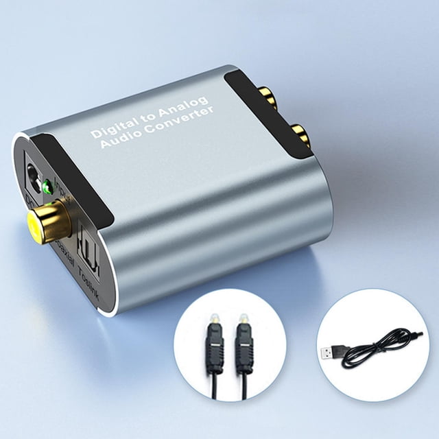 Adaptador de Conversión de Audio Coaxial de Audio Analógico de Audio Analógico, Corriente de Bits Entrantes de 24 Bits S / PDIF con cable óptico Soledad convertidor de audio