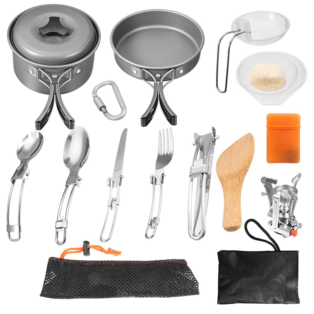 Camping Cookware Kit Pots Pans Kettle Utensils Outdoor Cooking Set 14 Pieces NEW 