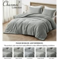thumbnail image 5 of Chezmoi Collection Cliff 3-Piece Lightweight Cooling Comforter Set, King, Rayon Derived from Bamboo & Polyester Blended, Soft Breathable Bedding for Hot Sleepers, Light Gray, 5 of 9