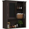 thumbnail image 1 of MEETWARM Bathroom Cabinet Wall Mounted with Double Doors, Medicine Cabinet Storage Organizer with Height Adjustable Shelves Over The Toilet, Espresso, 1 of 7