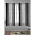 thumbnail image 4 of Black Gray Ombre Curtains 72 Inch Length, Sheer Curtains for Bedroom Living Room Window Vintage Country Wooden Rod Pocket Voile Drapes Kitchen Curtains Small Half Window 52"x72" 2 Panels, 4 of 6