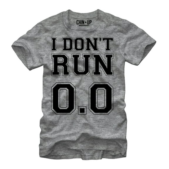 Women's CHIN UP I Don't Run 0.0 Boyfriend Graphic Tee Athletic Heather Large