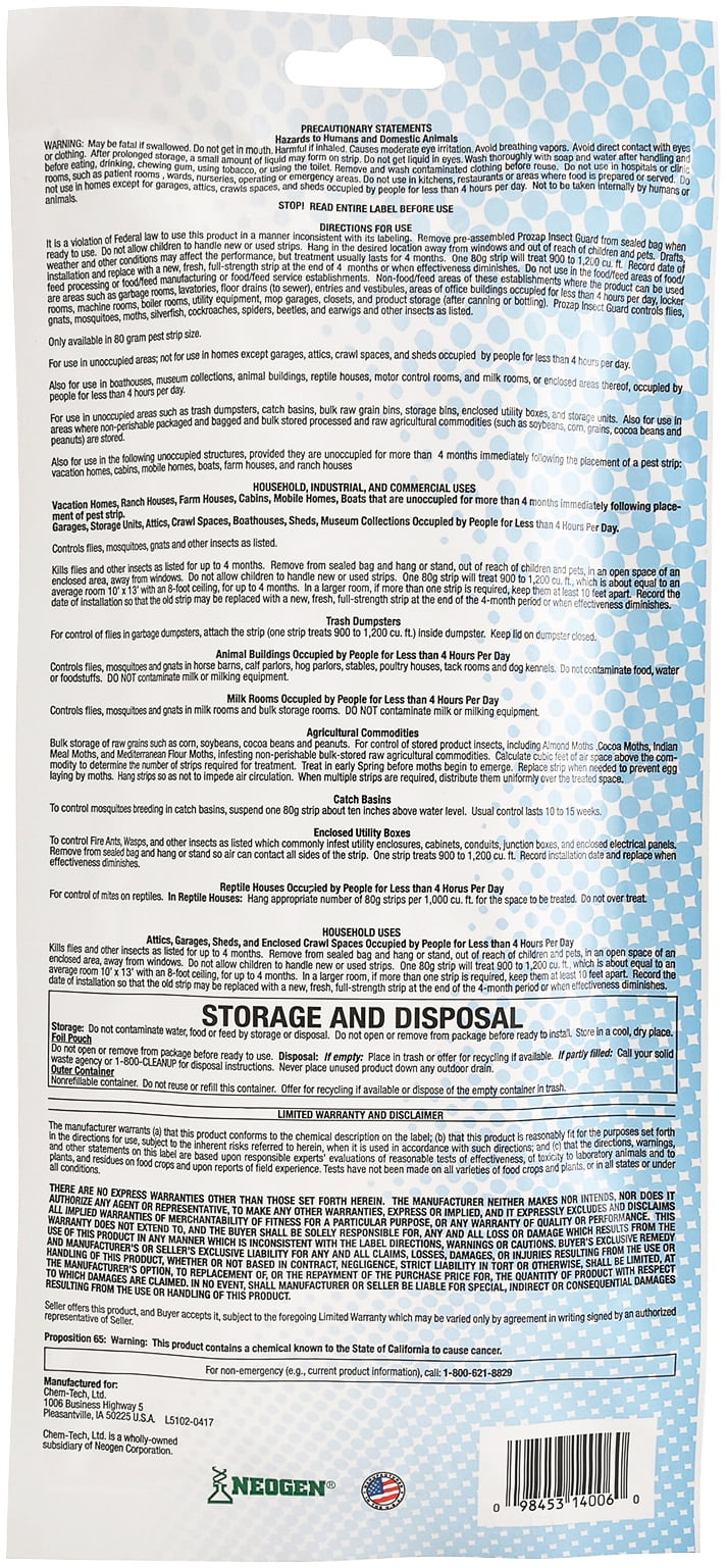 Chemtech Insect Guard Hanging Solid Insect Killer - Ready to Use - 2.8 oz Card