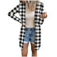 thumbnail image 2 of Lilgiuy Fashion Women Casual Pockets Printed Long Sleeve Tops Jacket Plaid Coat for Basketball Football, 2 of 5