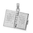 thumbnail image 2 of 14K White Gold 3-D Bible with Lord's Prayer and Moveable Pages Pendant D1504W, 2 of 5
