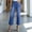 Blue, variant on XPMWRP Women High Waist Front Patch Pocket Cropped Flare Jeans Slim Ankle Length Stretch Denim Capri Pants Casual Daily Walking Fashion Denim Trousers White M