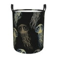 thumbnail image 1 of Balery Jellyfish Cesta de ropa redonda con asas, impermeable, independiente, para ropa, juguetes, dormitorio y familia-Small, 1 of 6