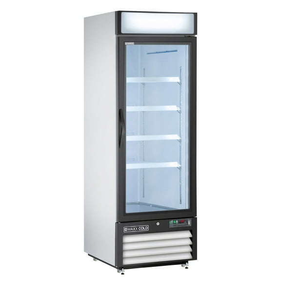 Maxx Cold Single Glass Door Merchandiser Freezer, 27", 23 cu. ft. Capacity, in White