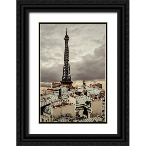 Salem, Saad 11x14 Black Ornate Wood Framed with Double Matting Museum Art Print Titled - City of Chimneys