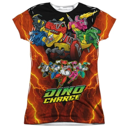 Power Rangers  Cartoon TV Show Morphin' Dino Charge Junior Front Print Tee