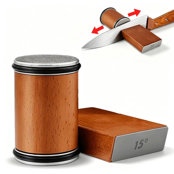 Rolling Knife Sharpener Kit 4 Angle Magnetic Knife Sharpener with 400 1000 Diamond Discs for Kitchen Knives