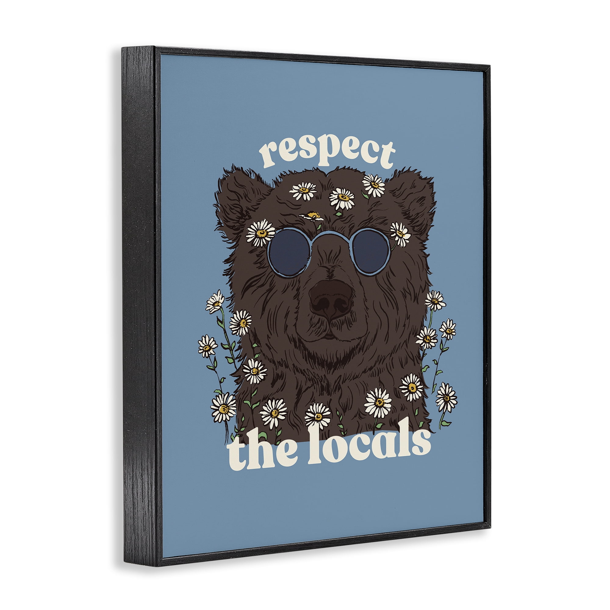 Stupell Industries Respect The Locals Bear Black Framed Giclee Art, design by Two If By Sea Studios