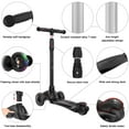 thumbnail image 5 of Allek Kick Scooter B03, Lean 'N Glide 3-Wheeled Push Scooter with Extra Wide PU Light-Up Wheels, Any Height Adjustable Handlebar and Strong Thick Deck for Children from 3-12yrs (Black), 5 of 7