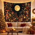 thumbnail image 3 of Moonlit Forest With Mushrooms and Lanterns, Mystical Fantasy for Nature Lovers, Enchanted Woodland Decor, Birthday Gift Tapestry Wall Hanging for Bedroom and Living Room, 3 of 7
