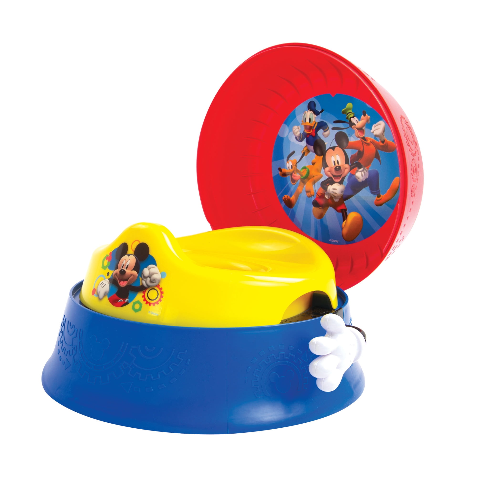 Disney Mickey Mouse 3 In 1 Potty Training Toilet Toddler Toilet Training Set Step Stool Walmart Com Walmart Com