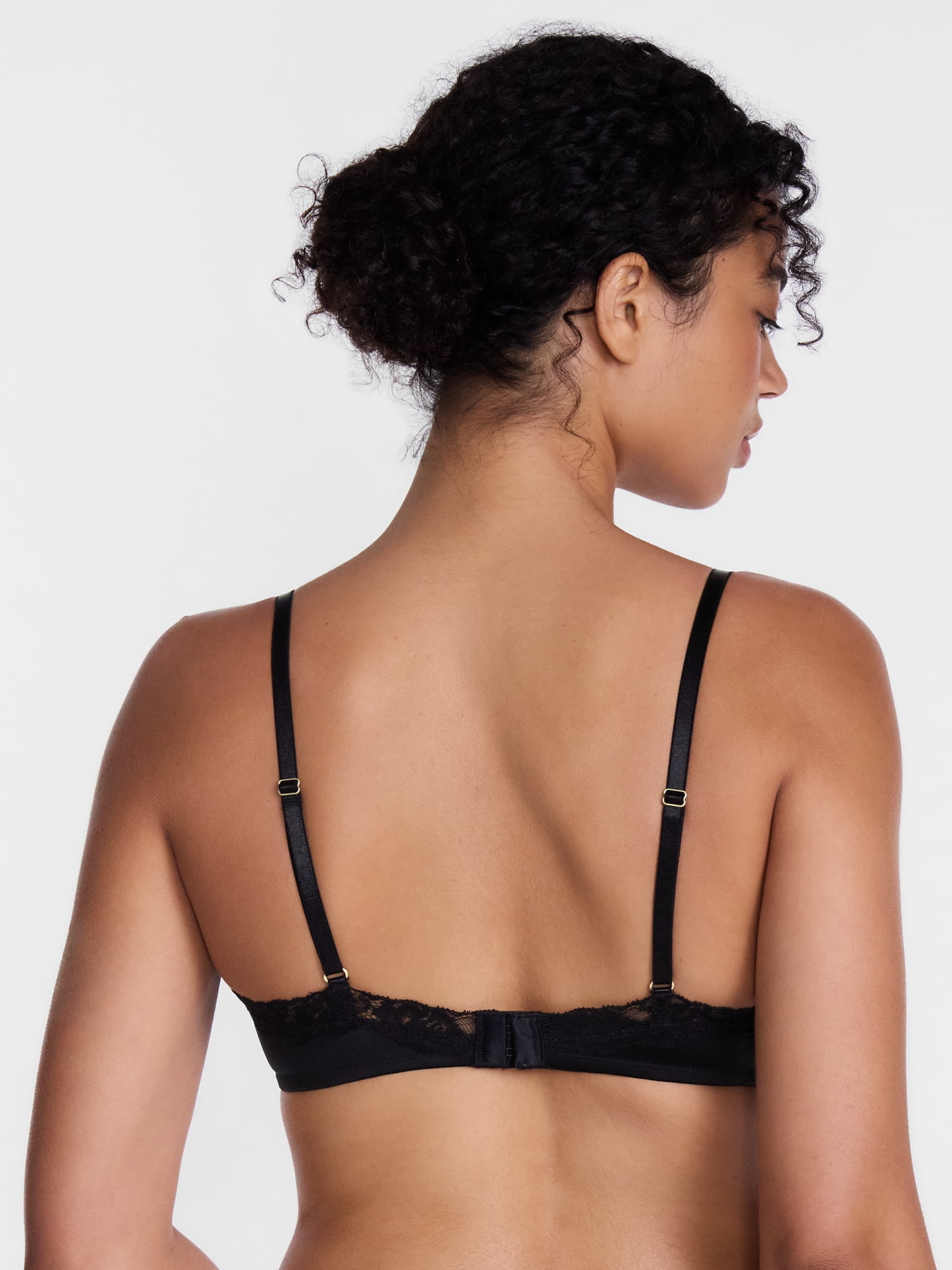 Joyspun Women's Shine and Lace Bralette, Sizes XS-XXXL