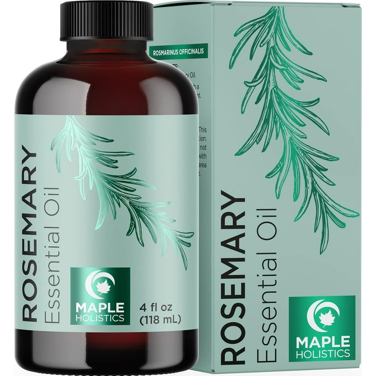 Pure Rosemary Oil for Hair and Body - Maple Holistics Rosemary Essential  Oil for Skin and Hair Oil for Scalp - Natural Aromatherapy Essential Oils  for Diffusers and Humidifiers, 4 fl oz 