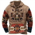 thumbnail image 2 of Sudadera con capucha con estampado 3D de tribu india para hombre, suéteres con gráficos étnicos retro, sudaderas casuales unisex de gran tamaño, sudaderas de manga larga, 2 of 4