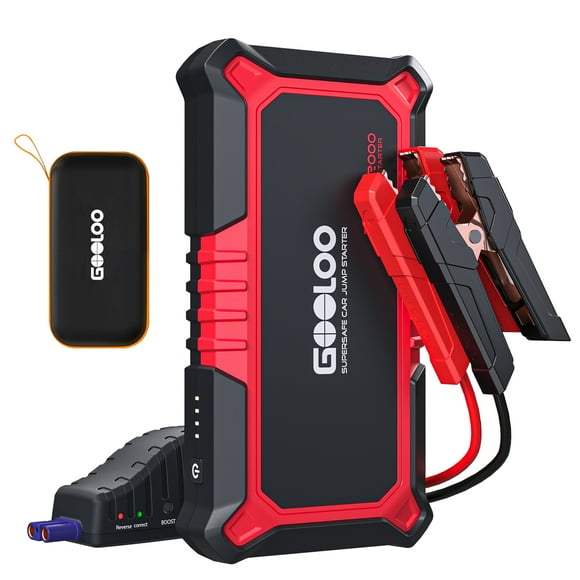 GOOLOO Démarreur de Voiture, Pack de Saut Portable 2000a Peak 12V GP2000 pour Moteurs à Essence jusqu'à 8,0 L et Moteurs Diesel de 6,0 L, Banque d'Alimentation de Booster de Batterie au Lithium Automatique SuperSafe