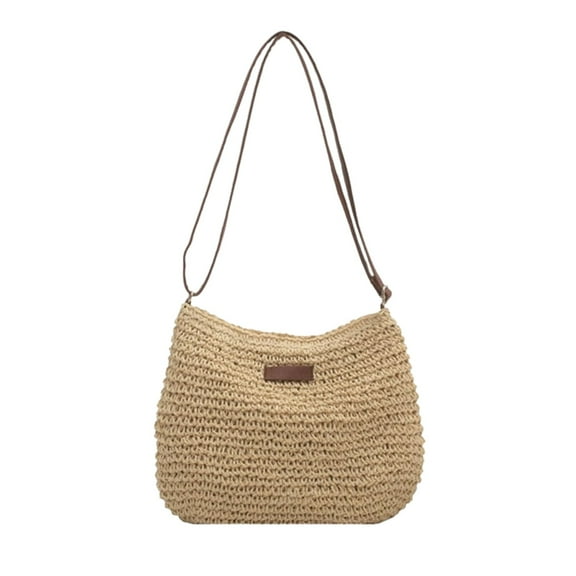 MUSOIE Women's Straw Shoulder Bag Handmade Large Rattan Woven Totes Summer Travel Beach Bag