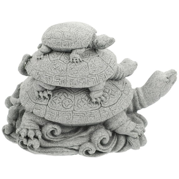 LULULION Polished Grey Turtle Figurine for Garden Sculpture Home Ornament and Desktop Decor