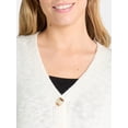 thumbnail image 4 of Time and Tru Women’s Cotton Boyfriend Cardigan Sweater, Lightweight, Sizes XS-XXXL, 4 of 5
