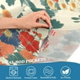 thumbnail image 5 of Yayeee Kitchen Curtains Tier Set of 2 Light Filtering 57"x24" Over Sink Window Panels, Orange Japanese Flowers Pattern, 5 of 7