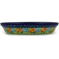 thumbnail image 3 of Polish Pottery 9½-inch Pie Dish (Garden Meadow Theme) Signature UNIKAT Hand Painted in Boleslawiec, Poland + Certificate of Authenticity, 3 of 6