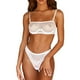 thumbnail image 1 of Gibobby Conjunto Lencería Tanga Y Bralette Ropa interior de malla Sujetador Conjunto de malla Breve Lencería de mujer Bralette Sexy Wire Sexy(Blanco, M), 1 of 5
