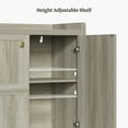 thumbnail image 5 of SICOTAS 33.7"W Sideboard Buffet Cabinet, Farmhouse Accent Cabinet with Doors and Adjustable Shelf, Small Modular Storage Cabinet for Entryway, Living Room, Kitchen, White Oak, 5 of 10