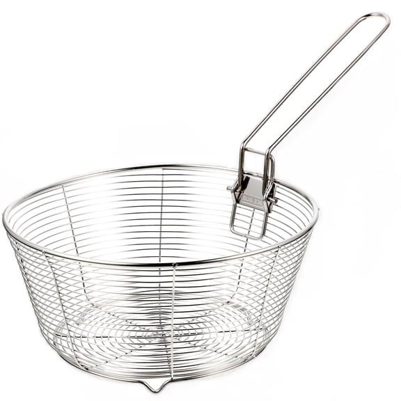 Milisten Stainless Steel Fry Basket with Handle for Home Cooking, Deep Fry, Crispy Snacks, and Easy Oil Drainage