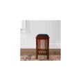 thumbnail image 2 of Variety 13 x 13 x 24 Inch Leather Upholstered Wooden Backless Barstool with Slatted Sides and Square Seat in Dark Brown, 2 of 7