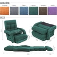 thumbnail image 3 of FLOGUOR 14-Position Adjustable Floor Chair, Chaise Lounge Indoor, Folding Lazy Sofa with Armrests and a Pillow Padded Adults Gaming Chairs for Living Room, Bedroom Factory Price, 8803XM (Green), 3 of 18